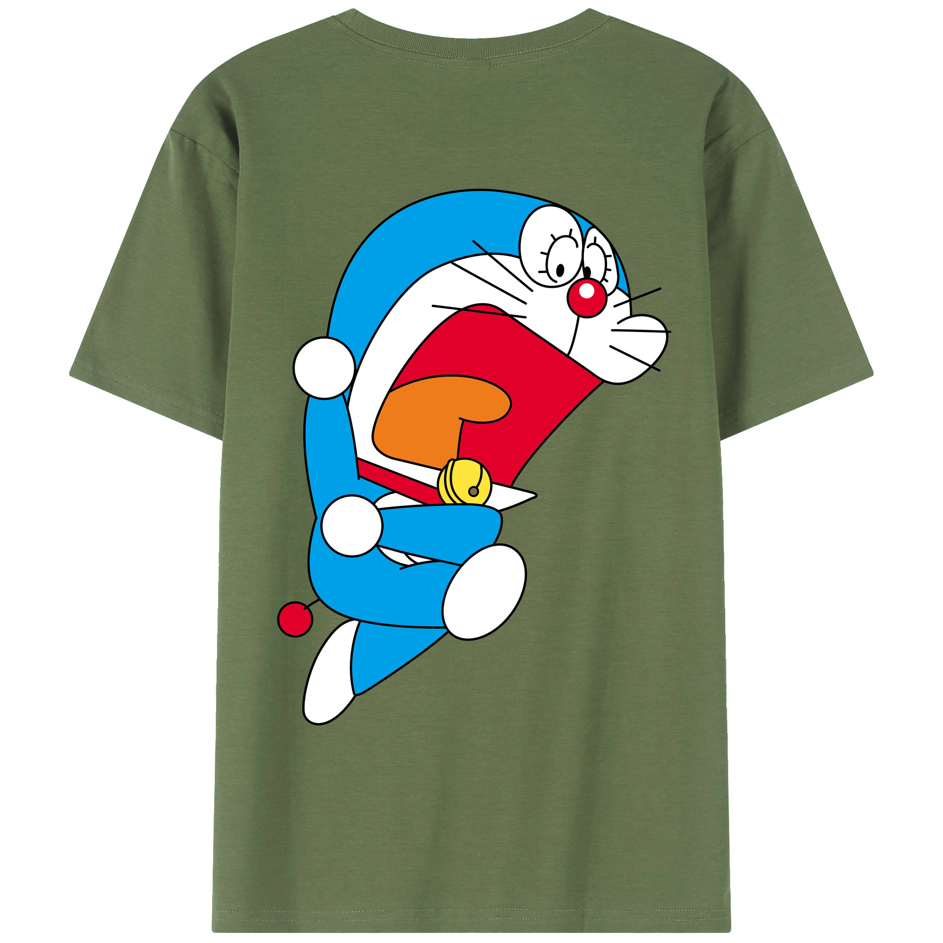 （画像用） ドラえもん Doraemon 綿100％ メンズ半袖Tシャツ（バックプリント） 通気性